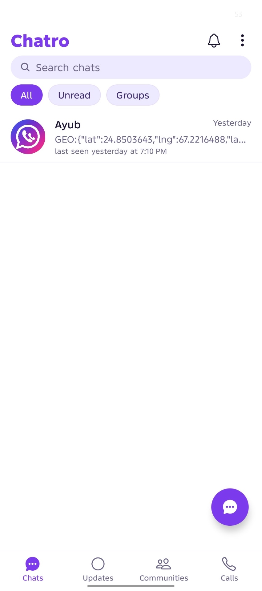 Chatro chat list